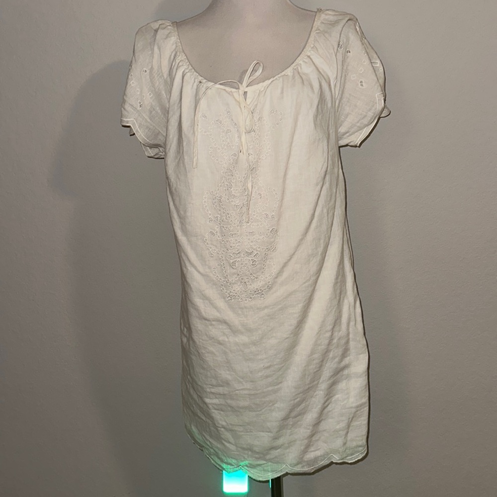 Eyelet linen dress